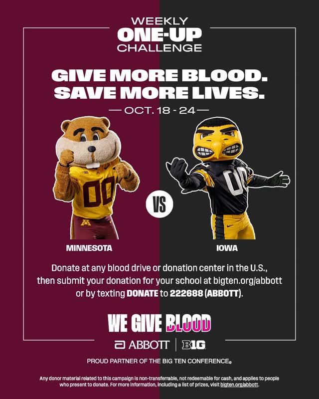 Instagram post by @bigtennetwork for Abbott. Caption reads: Another week, another B1G rivalry game is coming....