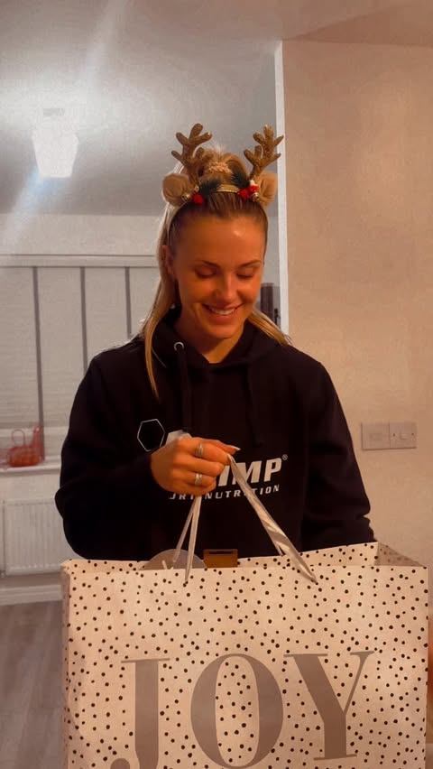 Instagram post by @charley_hybrid_teamaccomplish for Olimp Sport Nutrition. Caption reads: OLIMP Christmas edition 🎄🩵....
