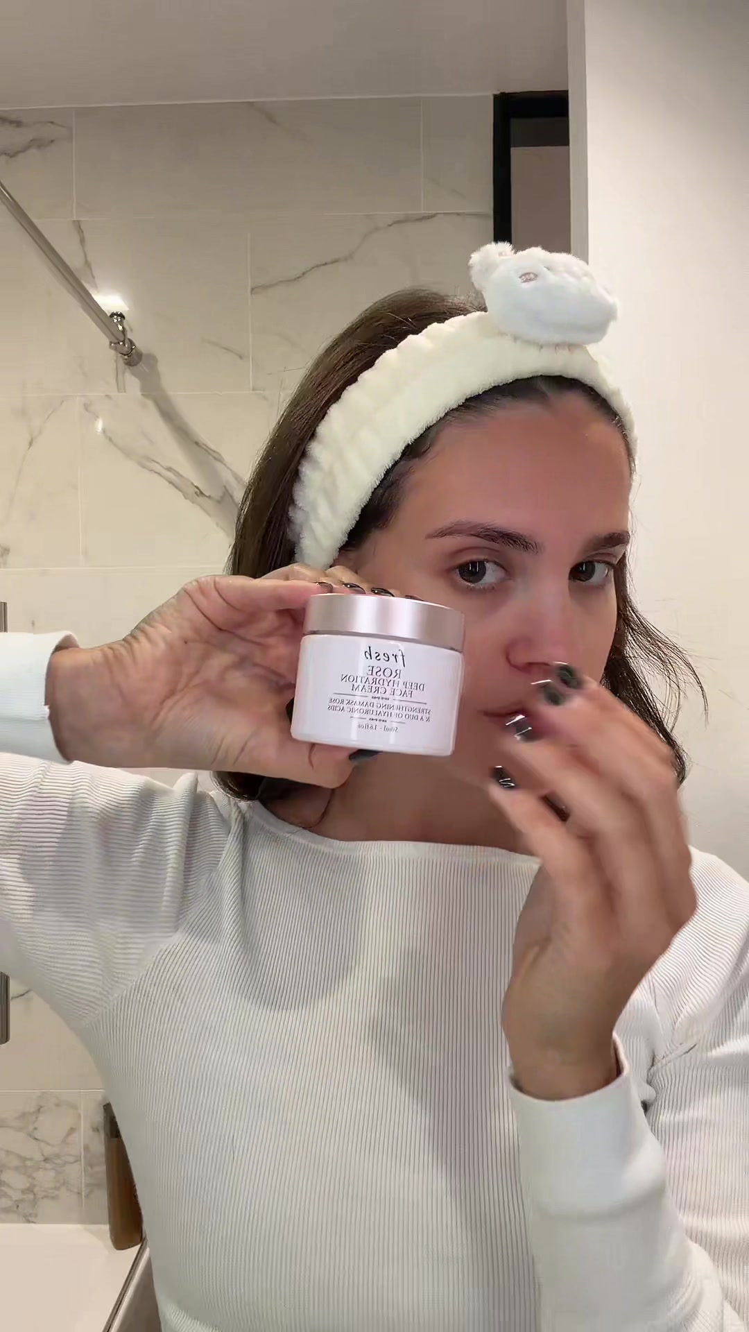 TikTok post by @juliamervis for Fresh. Caption reads: the most hydrating skincare routine with fresh’s....