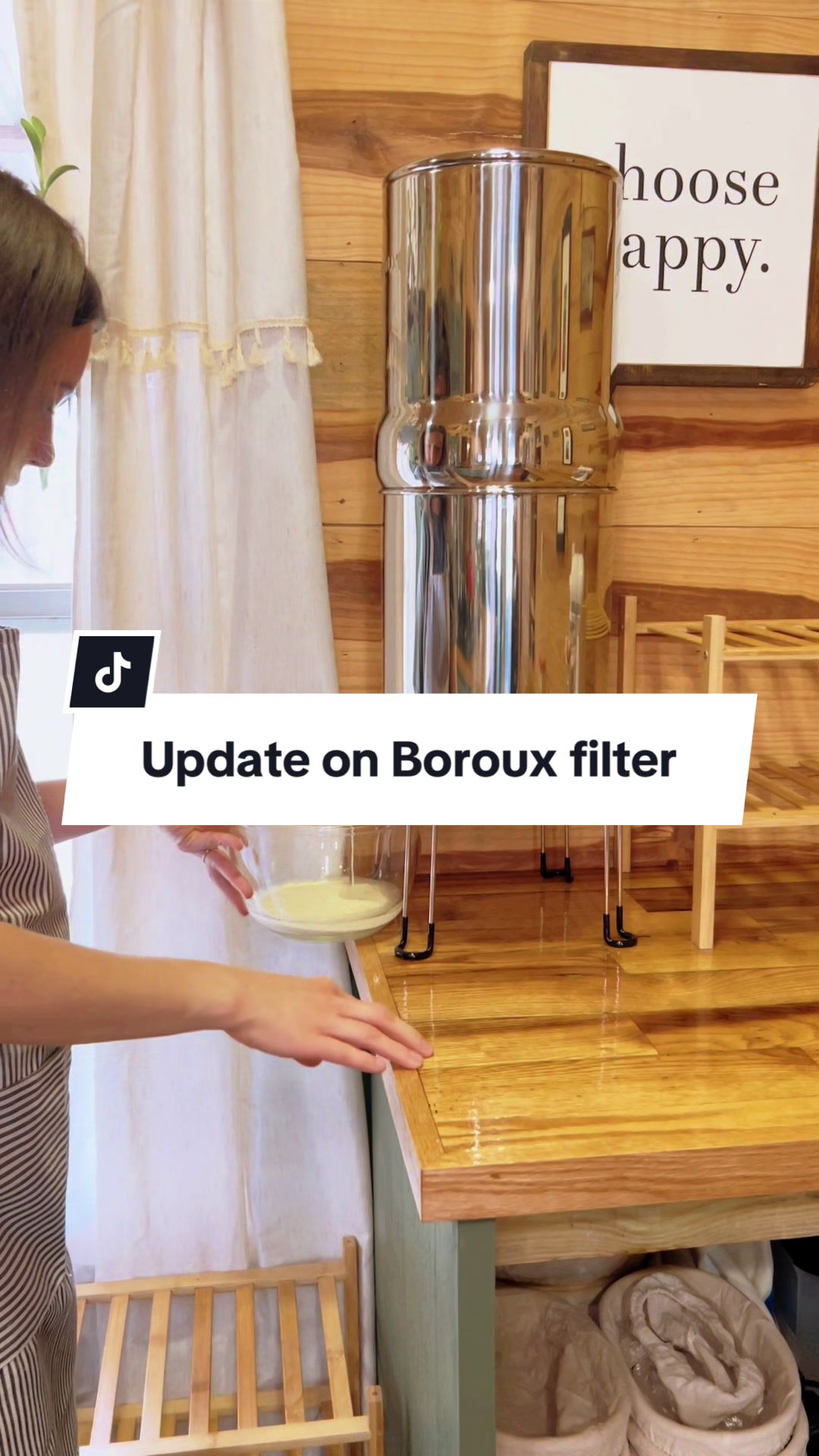 TikTok post by @theventuringhomestead for Boroux. Caption reads: Using my @boroux filter has not only saved me....