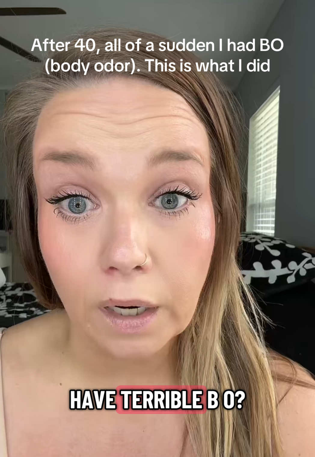 TikTok post by @_annarow for Bellanomi. Caption reads: Are you over 40 and all of a sudden have terrible....