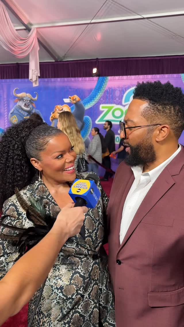Instagram post by @yvettenicolebrown for Good Morning America. Caption reads: @yvettenicolebrown & husband Anthony Davis....