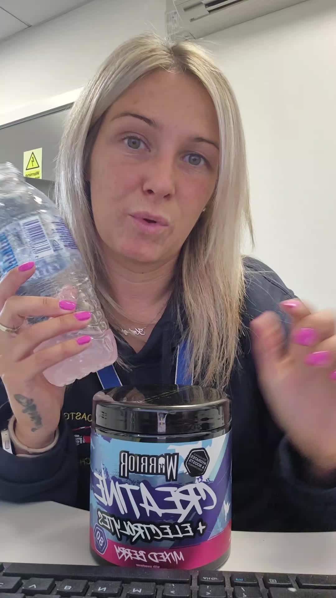 TikTok post by @kayleighmcharg for WarriorSupps. Caption reads: flash sale guys @Warrior Supps Store....