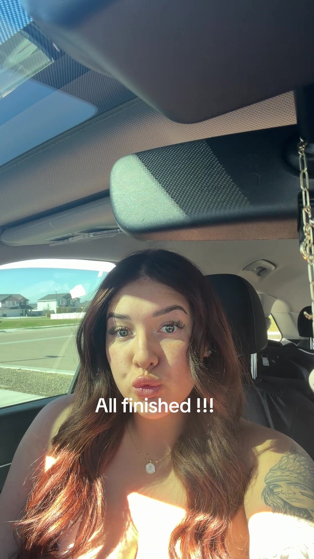 TikTok post by @aubriannbrandon for Lashiva. Caption reads: [...] in the car on the go is my only option.....