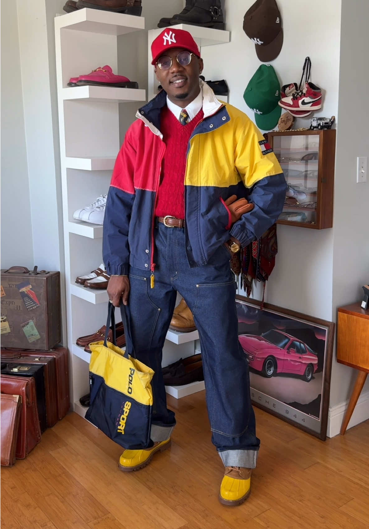 TikTok post by @jonjon_prejean for Tommy Jeans. Caption reads: Love creating these 90s inspired outfits from the....