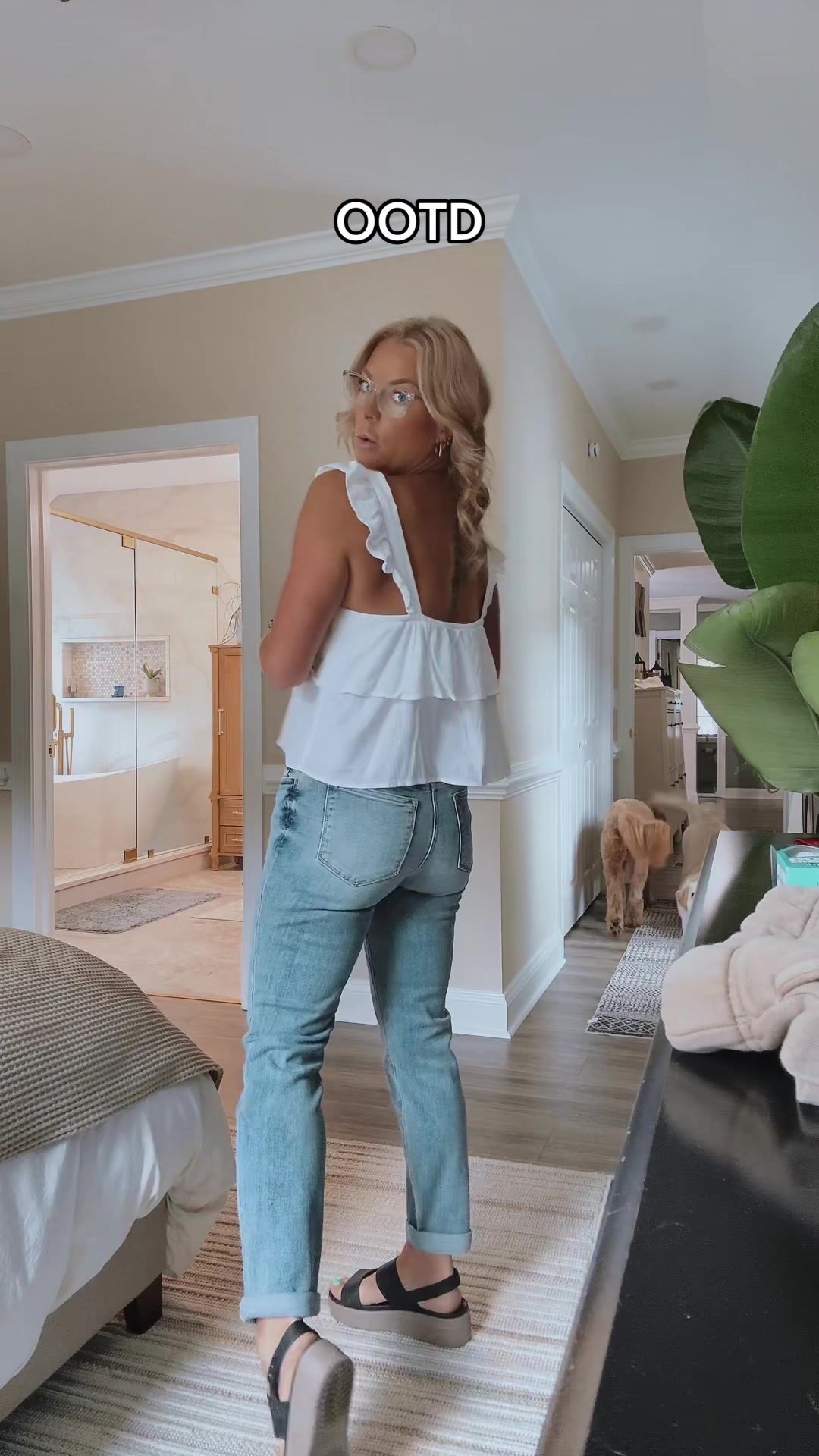 TikTok post by @theboggs_family for Freckled Poppy. Caption reads: OTTD @Freckled Poppy has all the good jeans in....