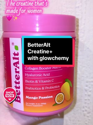 TikTok post by @nicolegray.x for BetterAltUK. Caption reads: @BetterAltUK #creatine #glowchemy [...].