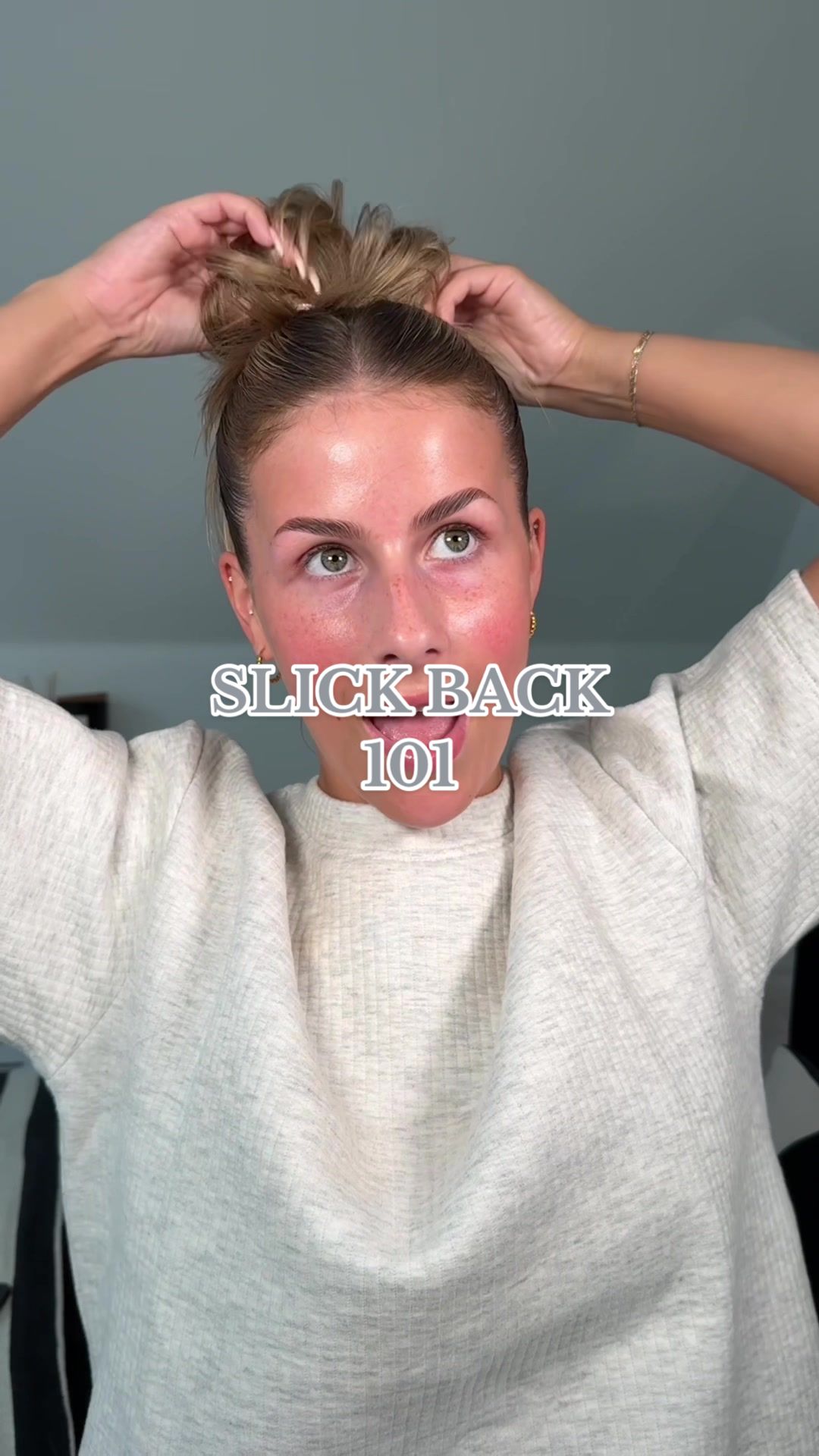 TikTok post by @romymorris.x for Give Me Cosmetics. Caption reads: [...] grip into your hair👱🏼‍♀️🙌🏼 @Give Me....