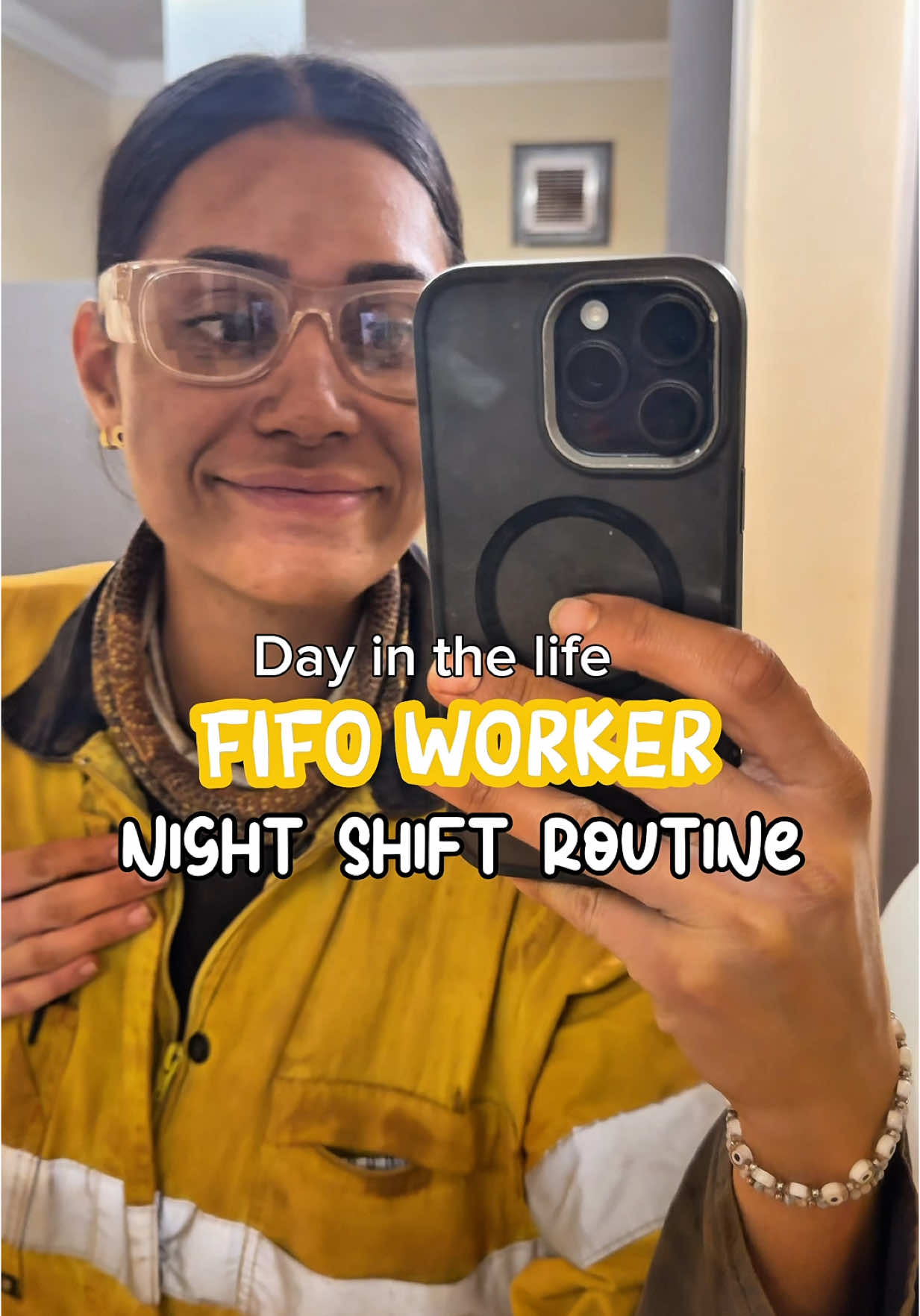 TikTok post by @tamikataikato for MCoBeauty. Caption reads: Day in the life of a fifo worker. Time can be....