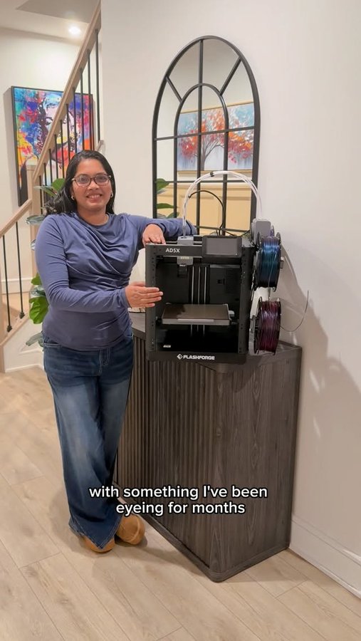 Instagram post by @shwetamalkar0 for Flashforge. Caption reads: [...] 🎁✨ My husband surprised me with the....