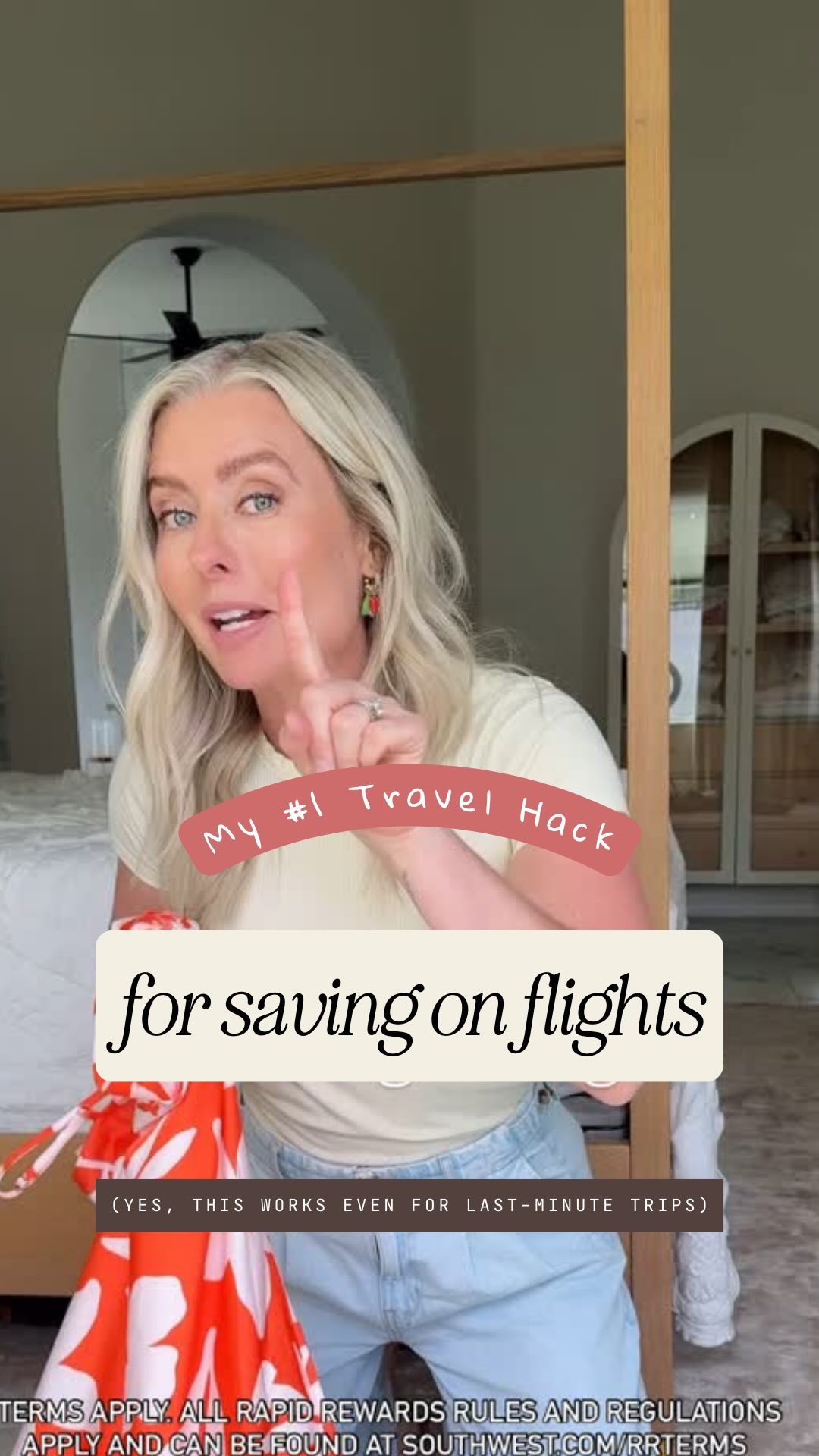 Instagram post by @ashleyklemieux for Southwest Airlines. Caption reads: #sponsored My #1 travel hack that I’ve been using....