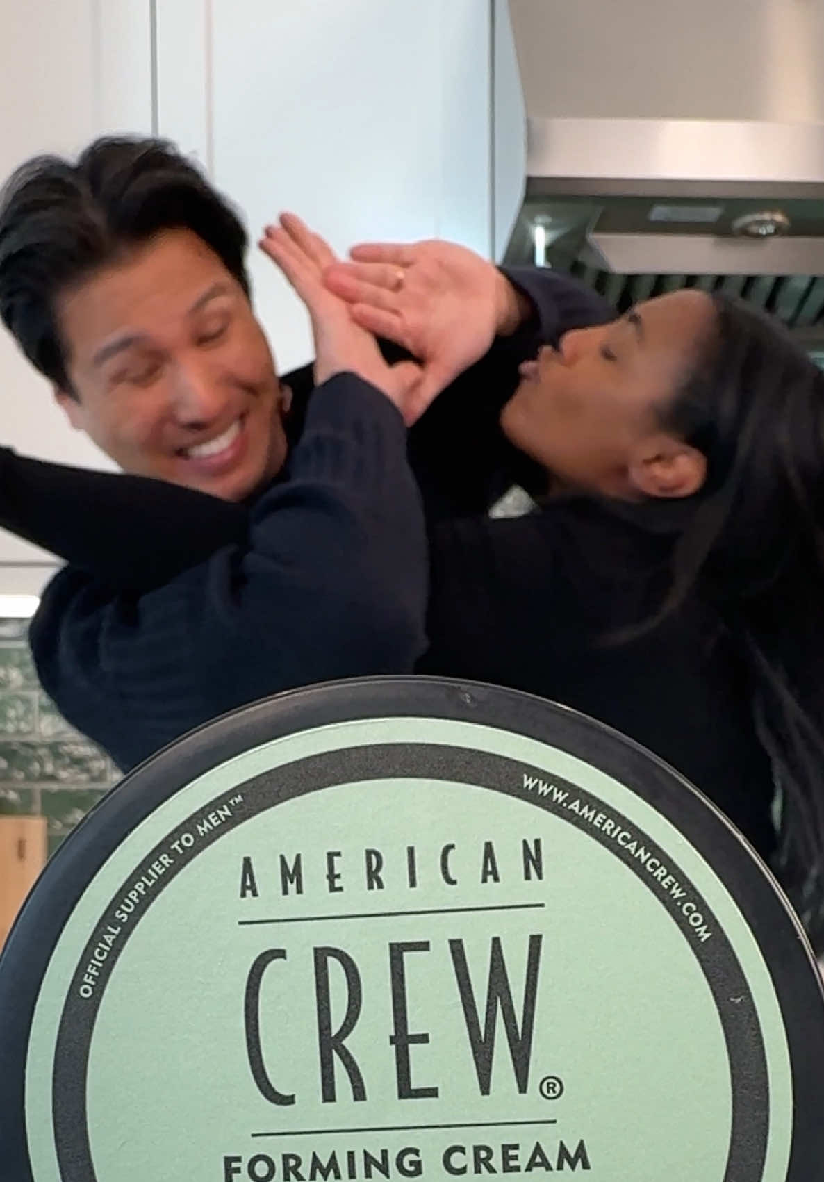 TikTok post by @thesingfamily for American Crew. Caption reads: One less ick to worry about. @American Crew....