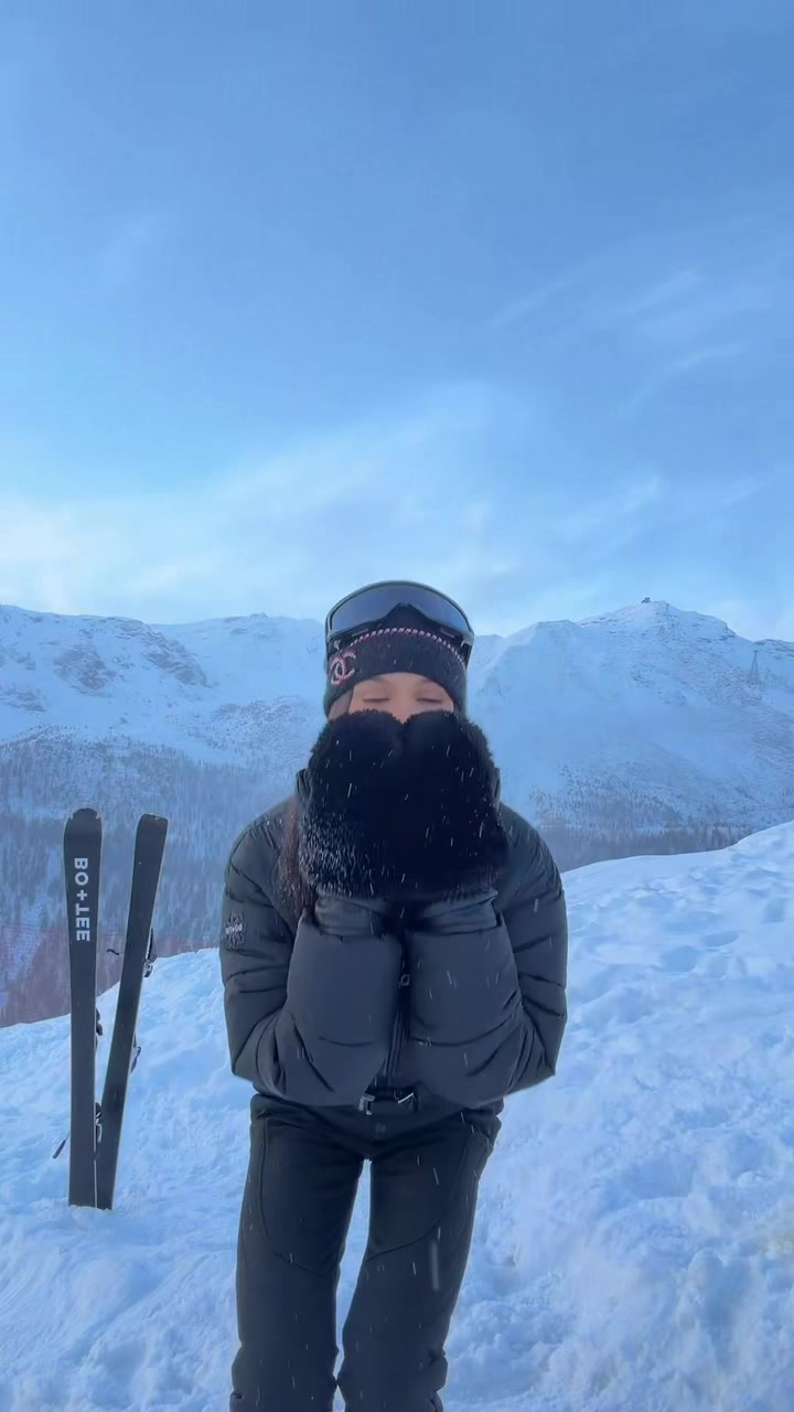 TikTok post by @madisonsarah_ for boandtee. Caption reads: When the brief says you gotta have ski experience....