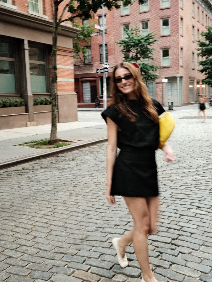 Instagram post by @rebeccalharding for VRG GRL. Caption reads: 6 days of outfits 🌼 @vrg.grl 
- enroute to Via....