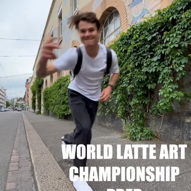Instagram post by @dariopieber for Alpro. Caption reads: #Ad | Training for the World Stage ☕🏆
 Behind....
