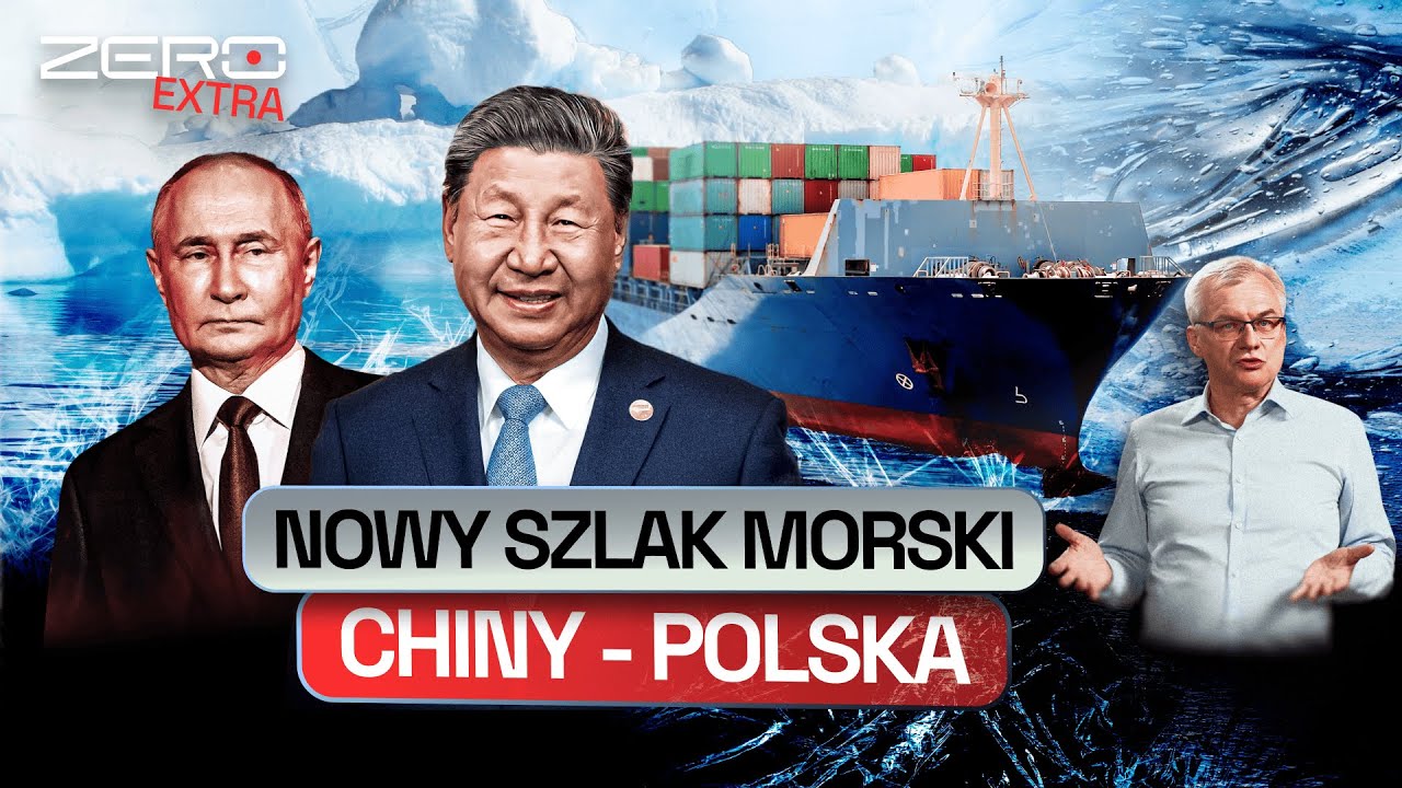 YouTube post by @KanalZeroExtraOfficial for STS. Caption reads: FROM CHINA THROUGH THE ARCTIC TO GDAŃSK. THE NEW....