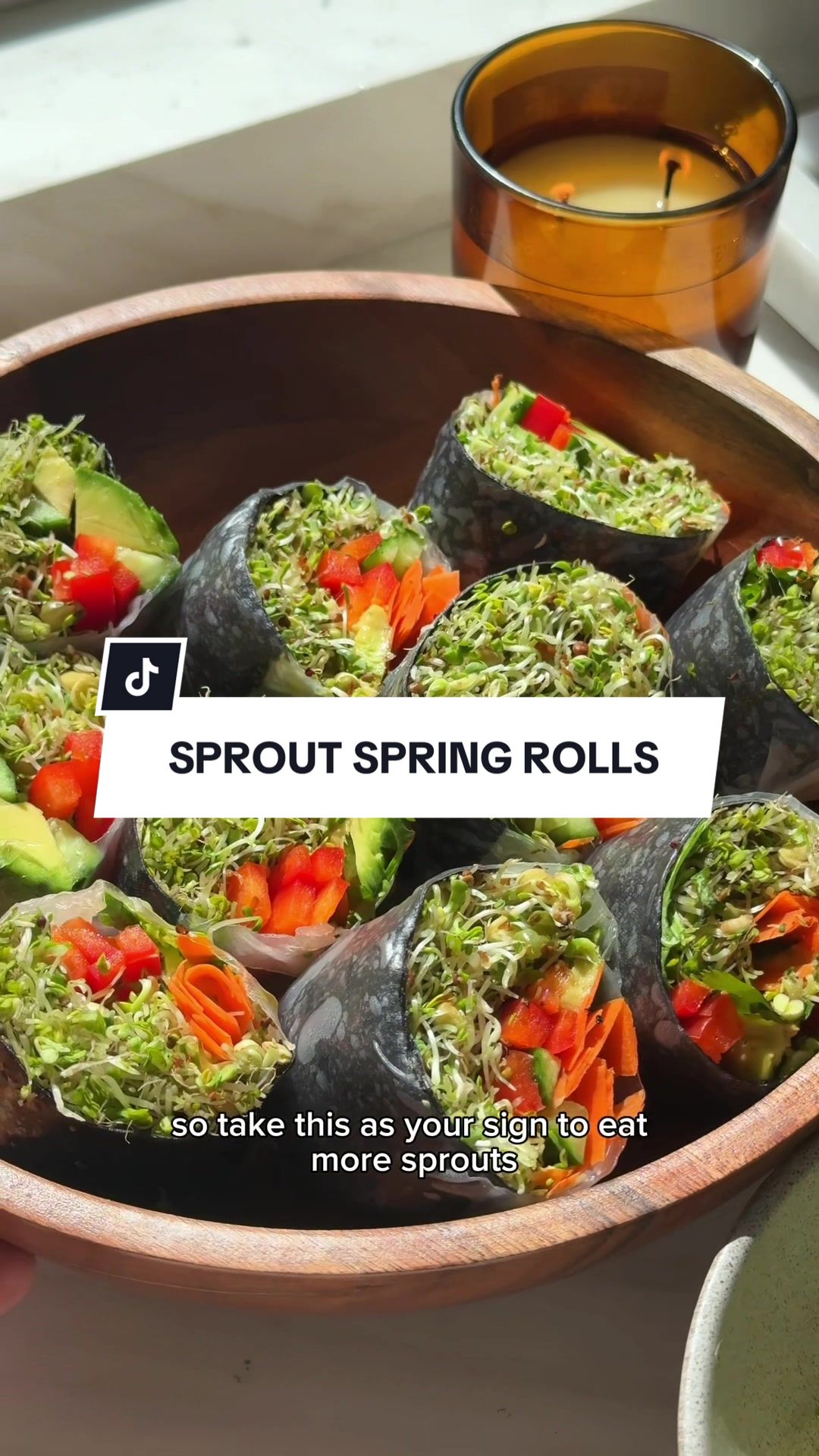 TikTok post by @healthygirlkitchen for The Sprouting Company. Caption reads: WOW. Truly blown away that I can grow my own....