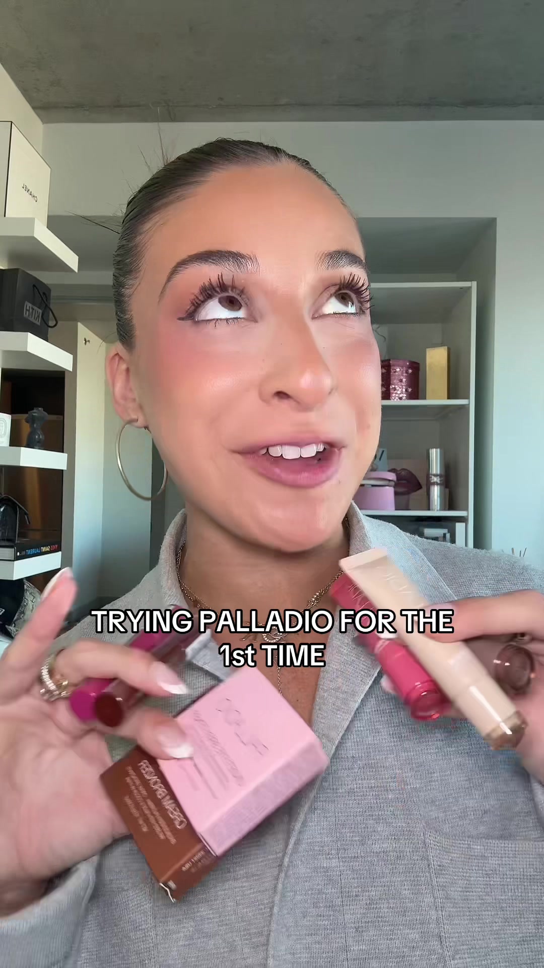 TikTok post by @allierosss for Palladio Beauty. Caption reads: [...] you get them ALL at @Sally Beauty @Palladio....