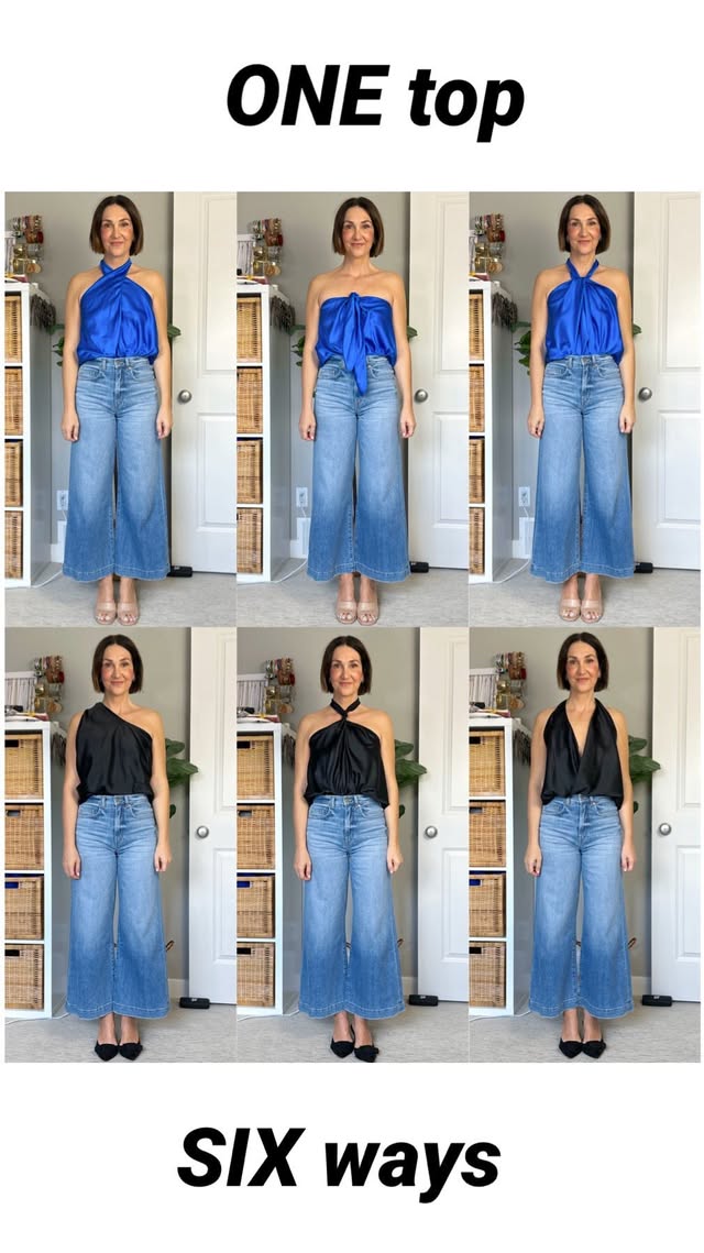 Instagram post by @cbstyled for Ramy Brook. Caption reads: One top, six ways! This @ramybrook top is so....