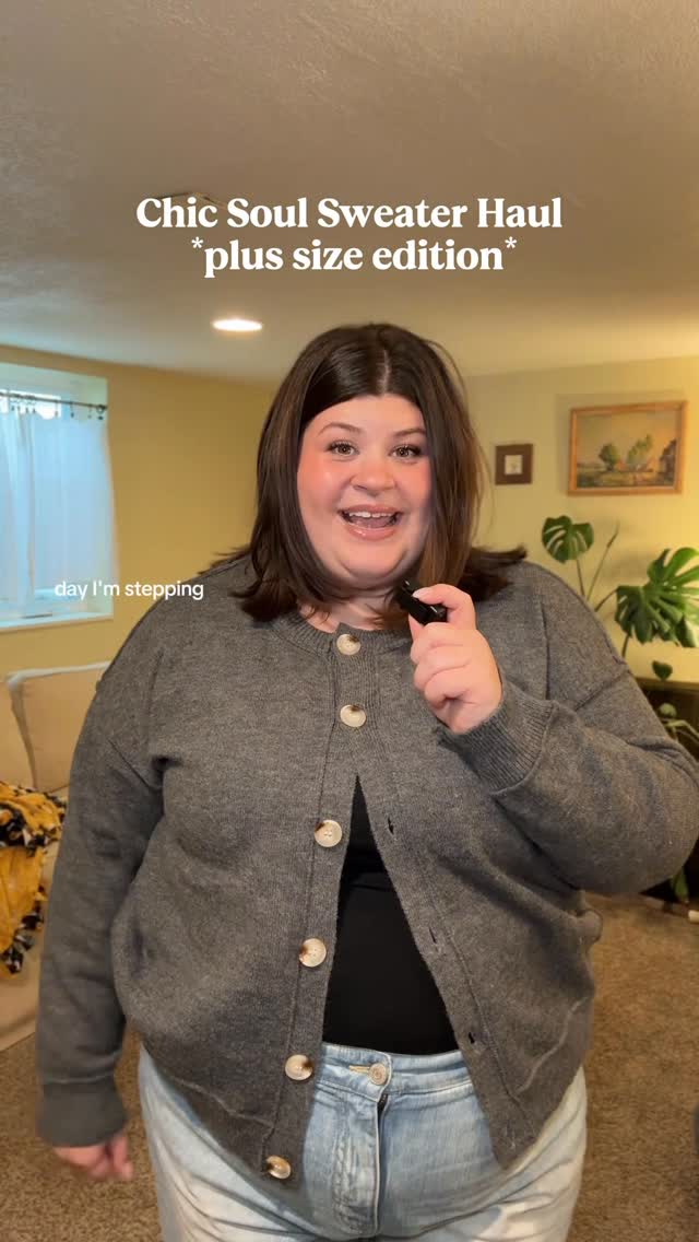 Instagram post by @marissaliscinski for Chic Soul. Caption reads: [...] proud of my sweater game thanks to....