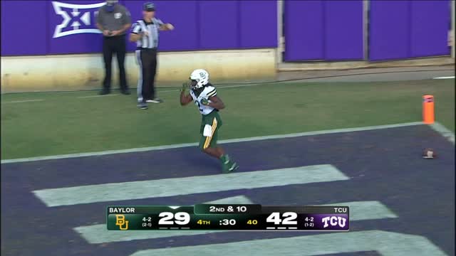 Instagram post by @baylorathletics for Allstate. Caption reads: Saturday’s @allstate Good Hands Catch of the Game:....