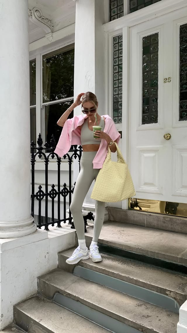 Instagram post by @leoniehanne for OCEANSAPART. Caption reads: In my pilates princess era @oceansapart....