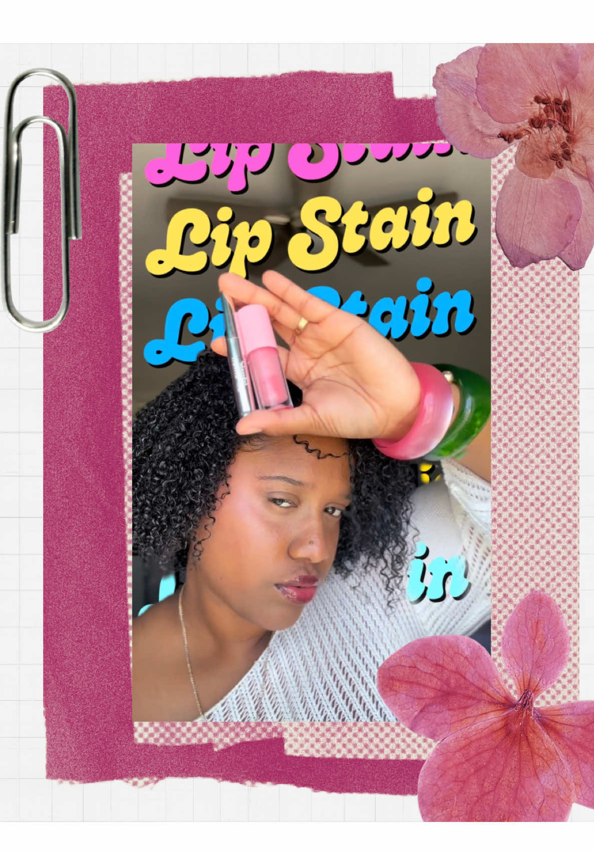 TikTok post by @asiareaah for Lakerain Beauty. Caption reads: [...] stain and lipgloss combo 🫶🏽💕@lakerain....