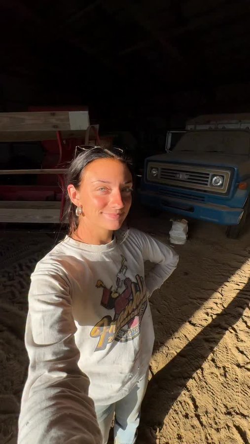 Instagram post by @thefarmergrayce for Shell Rotella. Caption reads: #Sponsored Corn harvest is done so we’re doing an....