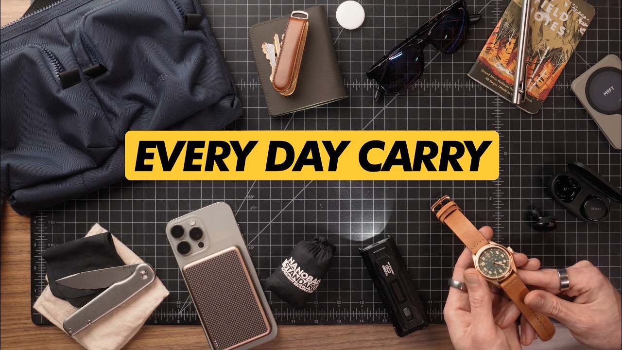 YouTube post by @joshfenn for Andar. Caption reads: My Every Day Carry for 2025.
