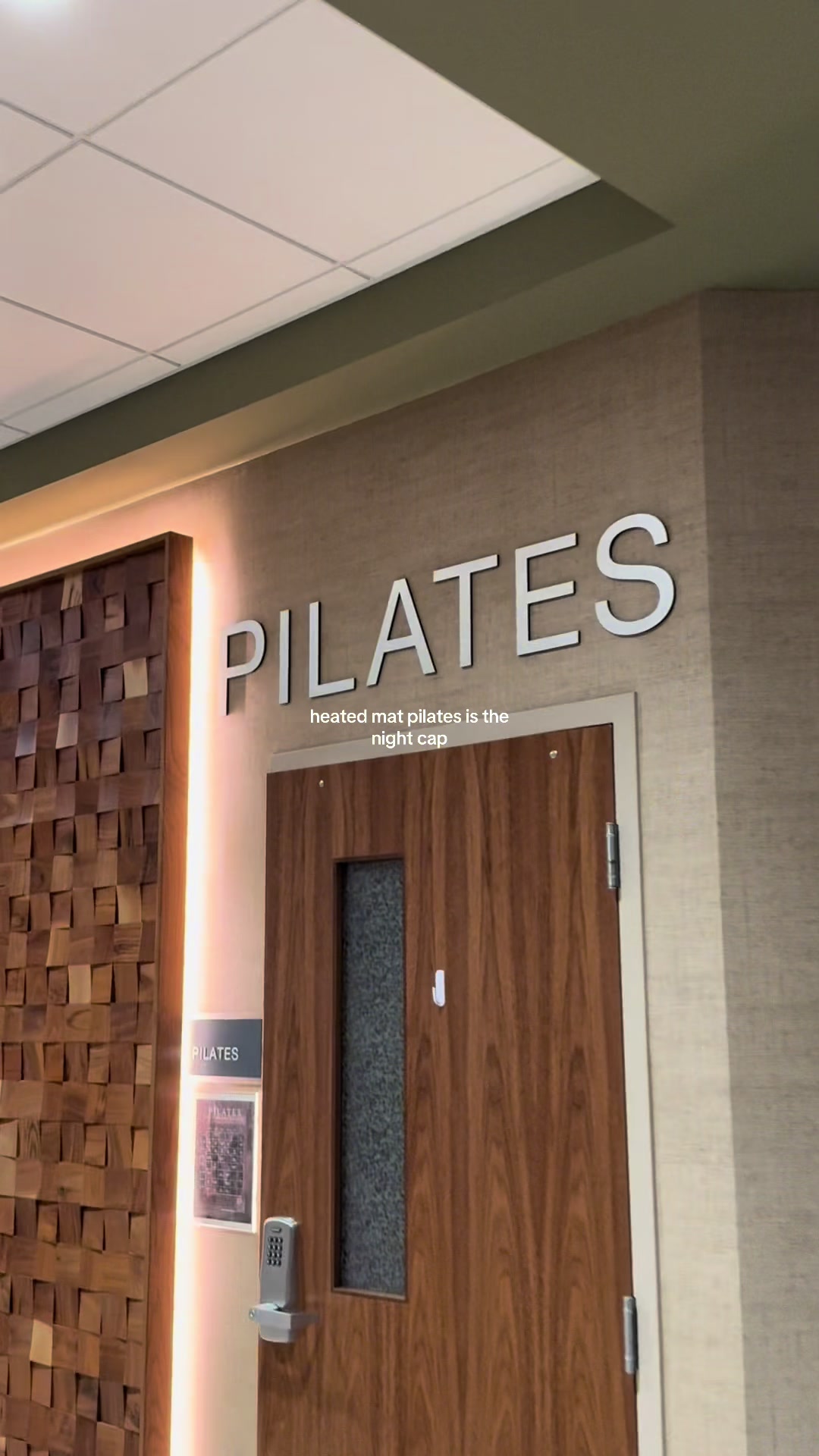 TikTok post by @glowyintentions for Life Time. Caption reads: heated mat Pilates is our fun at @Life Time....