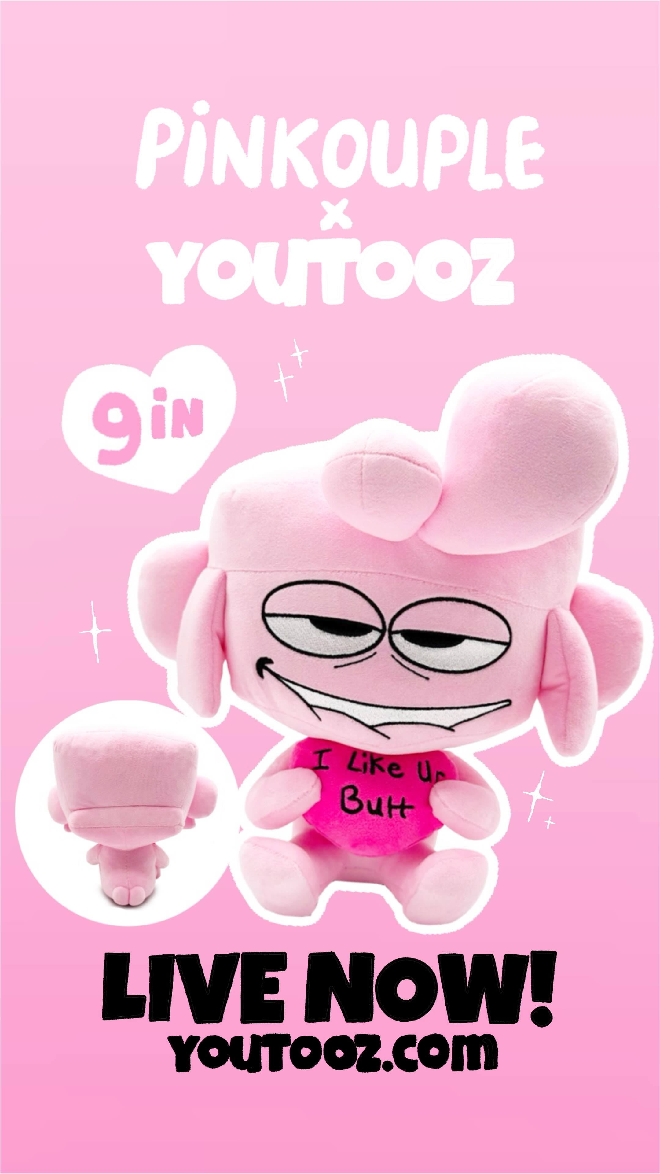Instagram post by @pinkouple for Youtooz. Caption reads: ✨PINKOUPLE PLUSH✨
Not sure what to get your....