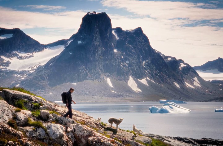Instagram post by @jakeguzman for Sony Alpha. Caption reads: [...] Greenland | #sponsoredbysony Shot on....