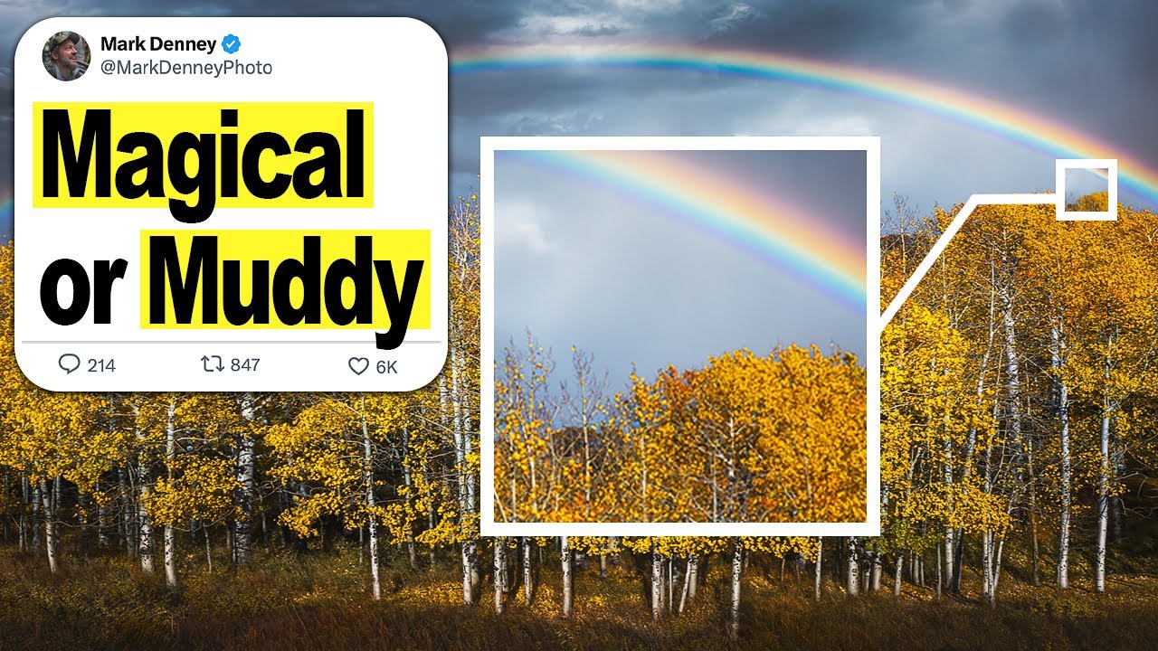 YouTube post by @MarkDenneyPhoto for B&H Photo Video. Caption reads: The Editing Trick Most Landscape Photographers Get....