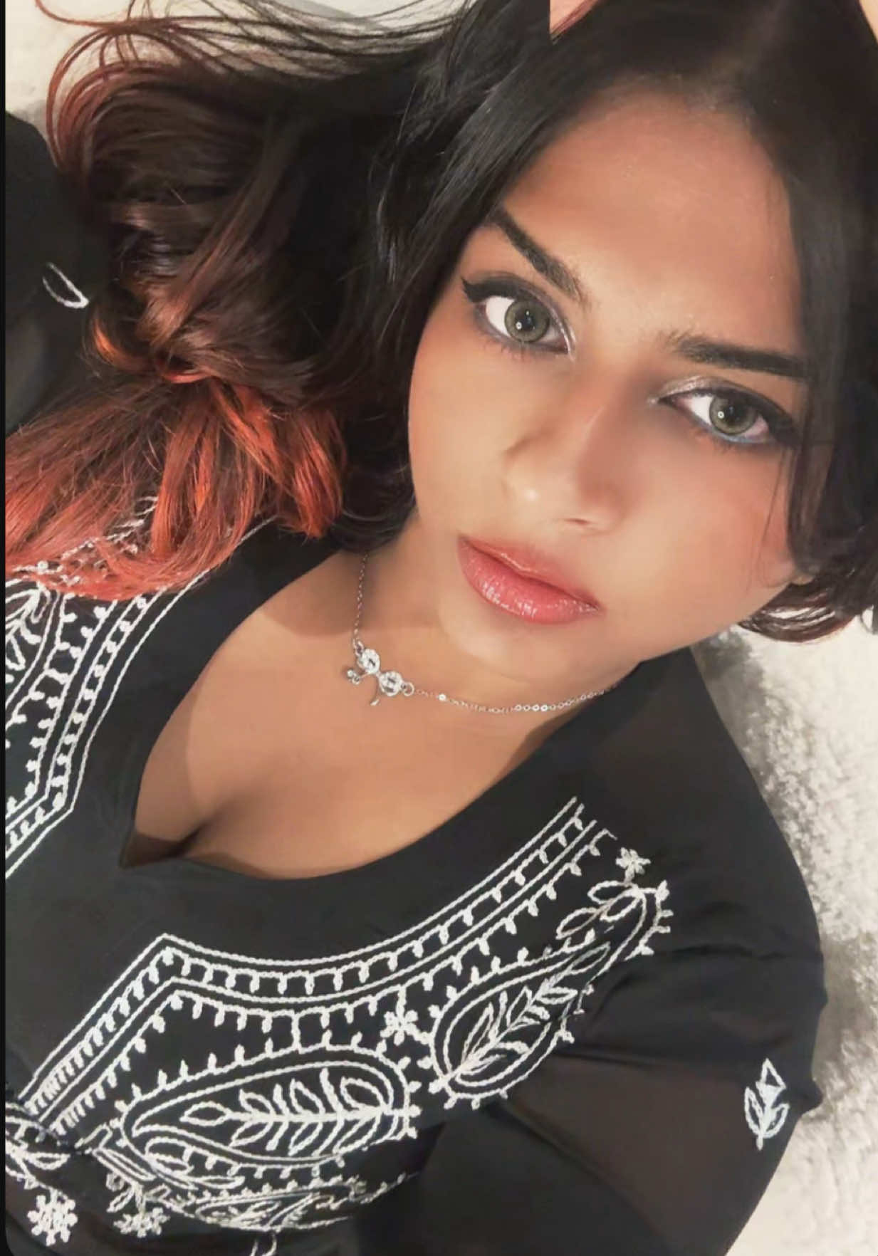 TikTok post by @tripti9502 for Beaueye. Caption reads: [...] kurti🦢🖤 Lens shade: Amazonia Green✨....