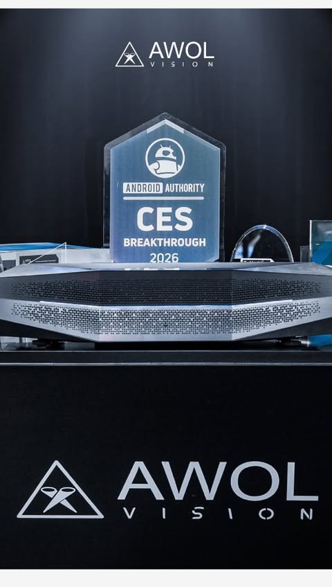Instagram post by @valeriontech_global for Awol Vision. Caption reads: CES 2026 — what a journey. Together, AWOL Vision &....