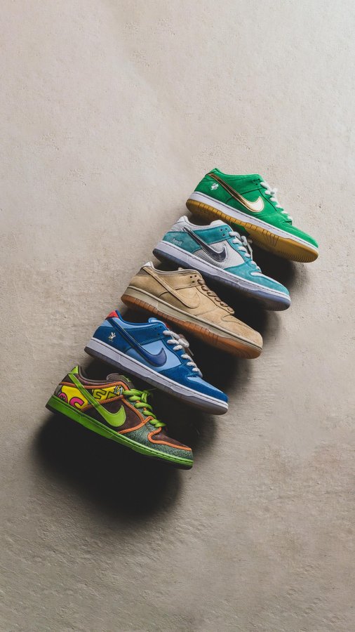 Instagram post by @ad__sneaks for Nike Skateboarding. Caption reads: Last Classroom Sneaker Rotation before Spring....