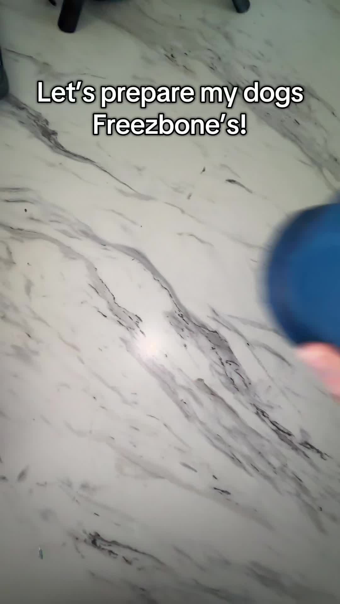 TikTok post by @positivelyapril for Freezbone. Caption reads: Preparing my dogs Freezbones. It’s like meal prep....