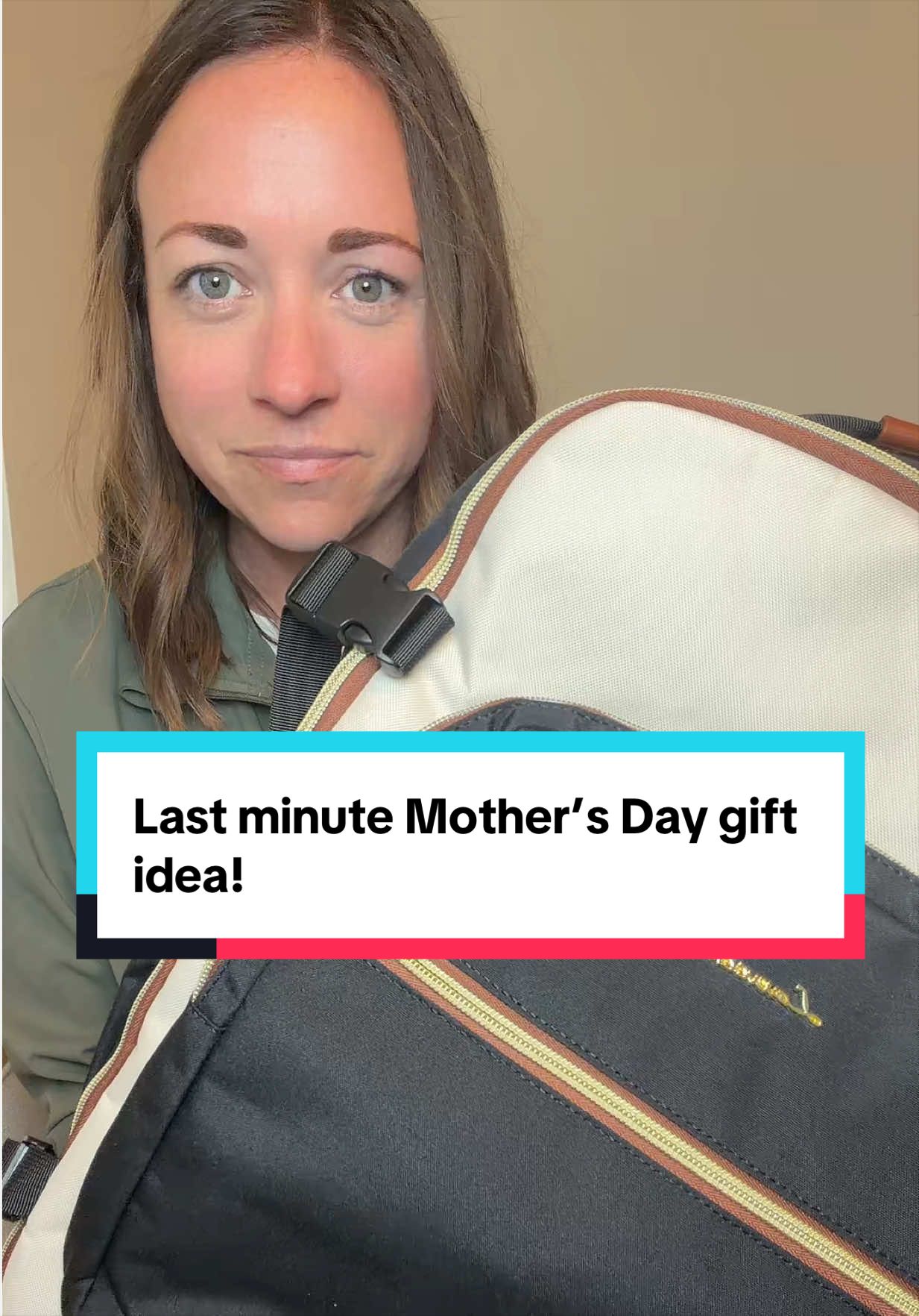 TikTok post by @omnimomjordan for Lovevook. Caption reads: @Lovevook Bags makes the best backpacks, and this....