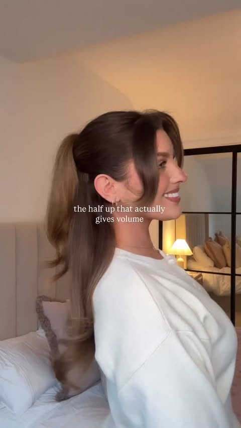 Instagram post by @olivia__sophie for Batiste. Caption reads: [...] up hairstyle hack for extra volume 🤍....