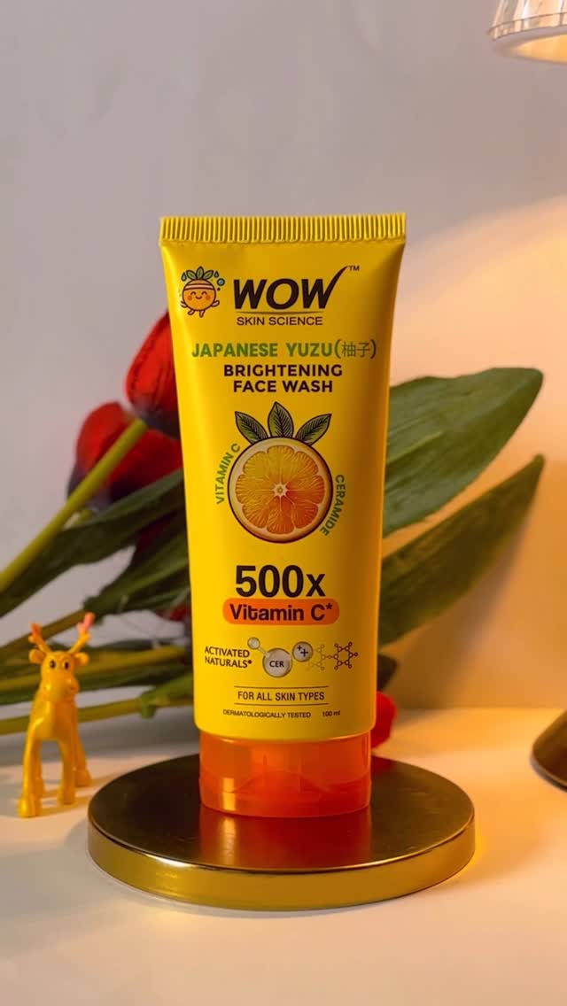 Instagram post by @itsmemrinali for WOW Skin Science India. Caption reads: Glowing skin starts with the right face wash – and....
