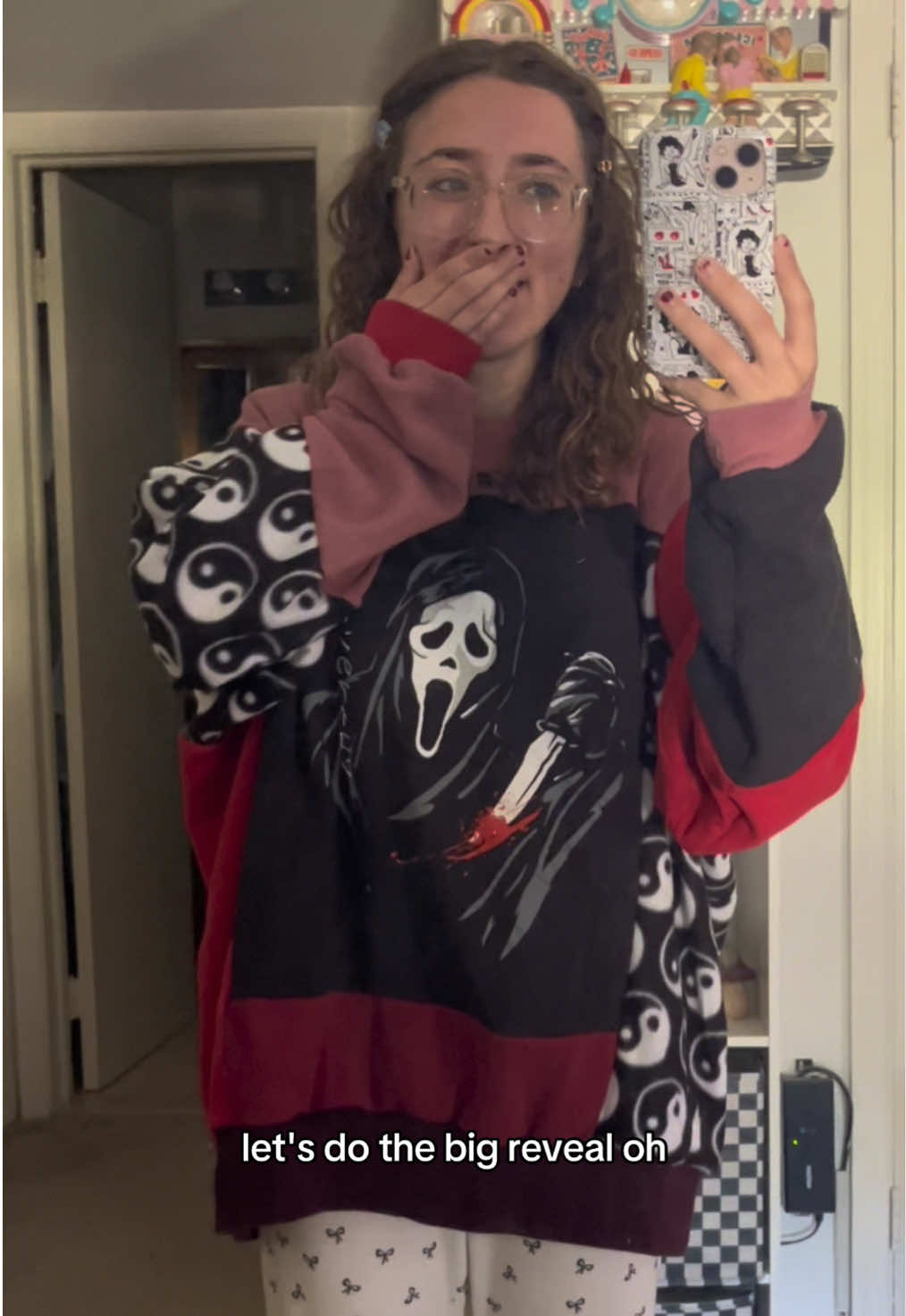 TikTok post by @somethingmadecustom for Fiskars. Caption reads: Watch me upcycle an old t-shirt into a patchwork....