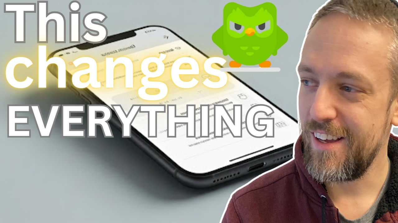 YouTube post by @languagejones for Lingoda. Caption reads: STOP Using Duolingo! THIS app is BETTER!.