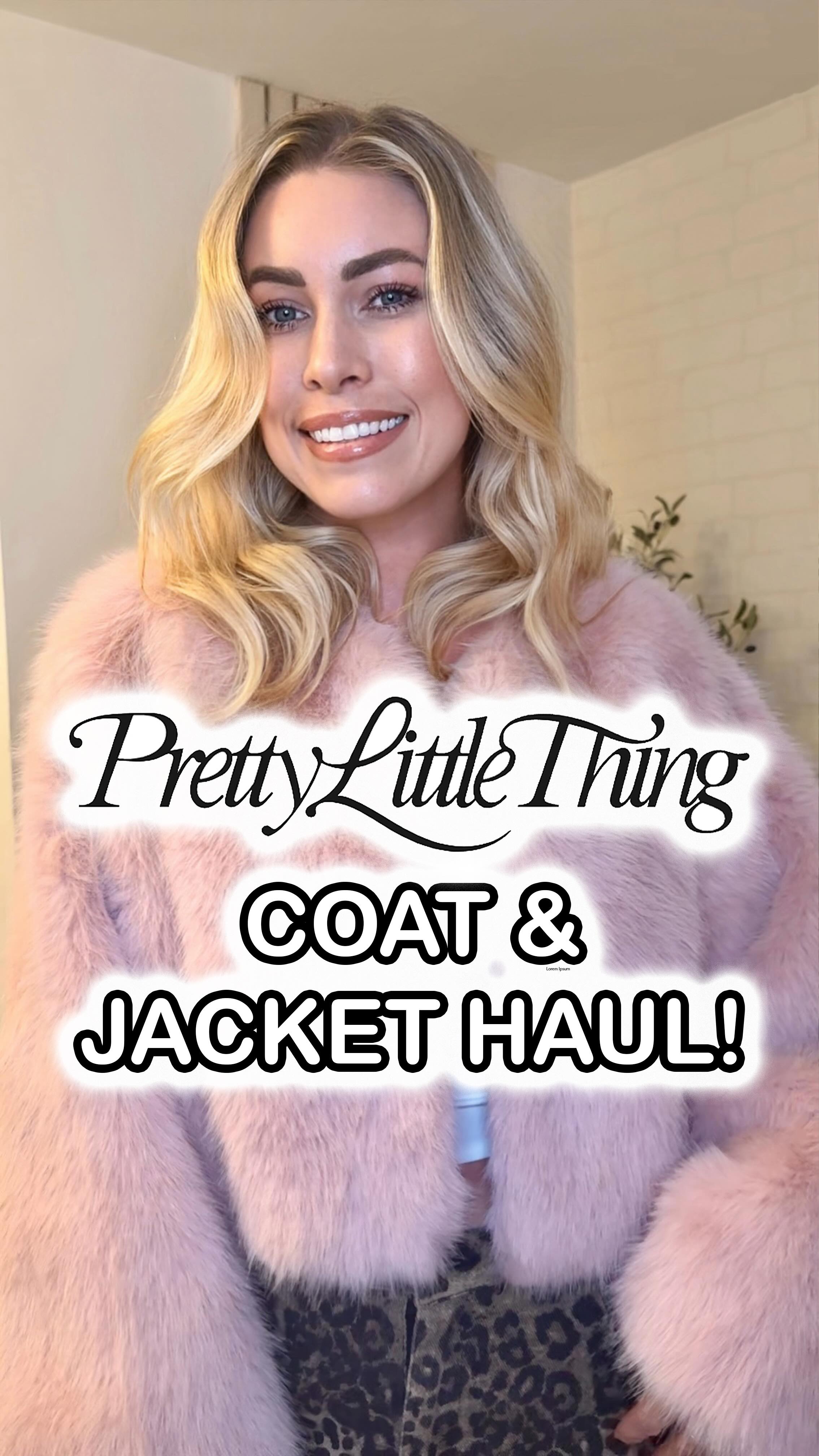 Instagram post by @ashleighmoneysaver for PrettyLittleThing. Caption reads: Can we just take a moment for this PLT coat &....