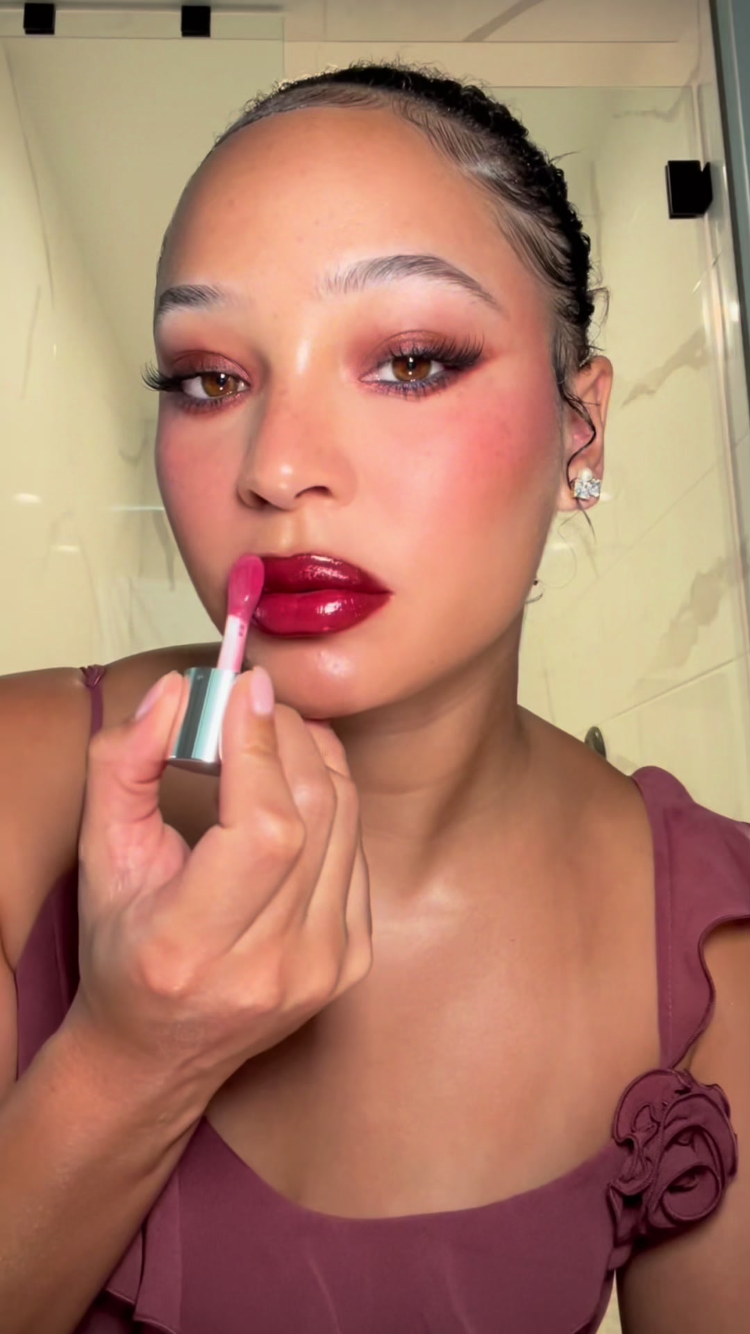 TikTok post by @alissajanay1 for Nordstrom. Caption reads: [...] makeup! Quick easy and simple with....