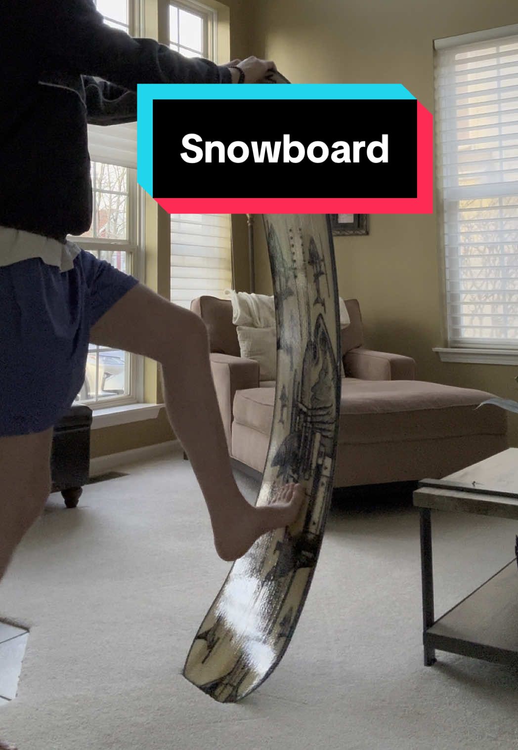 TikTok post by @claynem for Gilson Snow. Caption reads: [...] Dual 2025 freestyle rocker snowboard @Gilson....