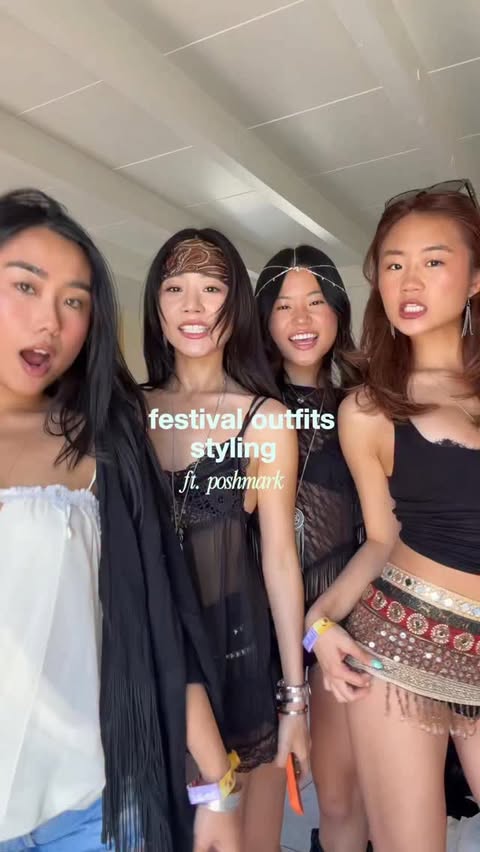 Instagram post by @_katiehui for Poshmark. Caption reads: how i styled for weekend 1 ⭐️ @poshmark....