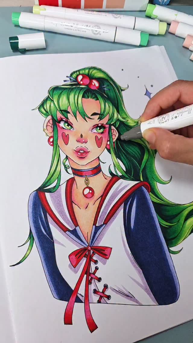 Instagram post by @mireyacolors for Ohuhu Art Supplies. Caption reads: Comparing the old Ohuhu markers to the newly....