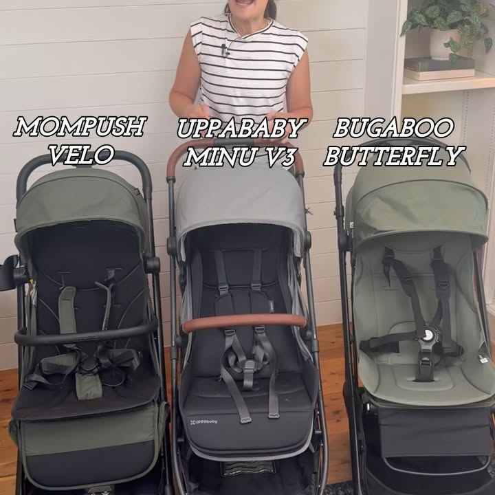 Instagram post by @the_stroller_mom for UPPAbaby. Caption reads: Looking for a travel stroller that fits in the....