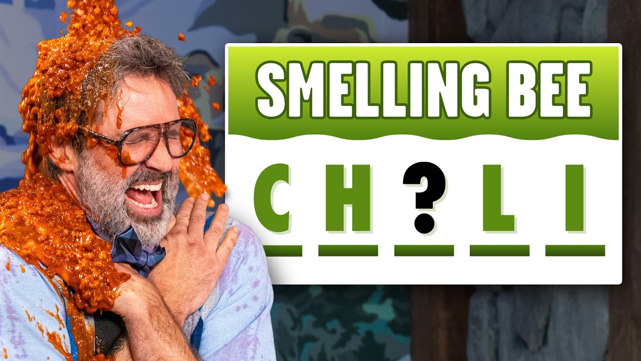 YouTube post by @GoodMythicalMorning for Mythical. Caption reads: Extreme Smelling Bee Challenge.