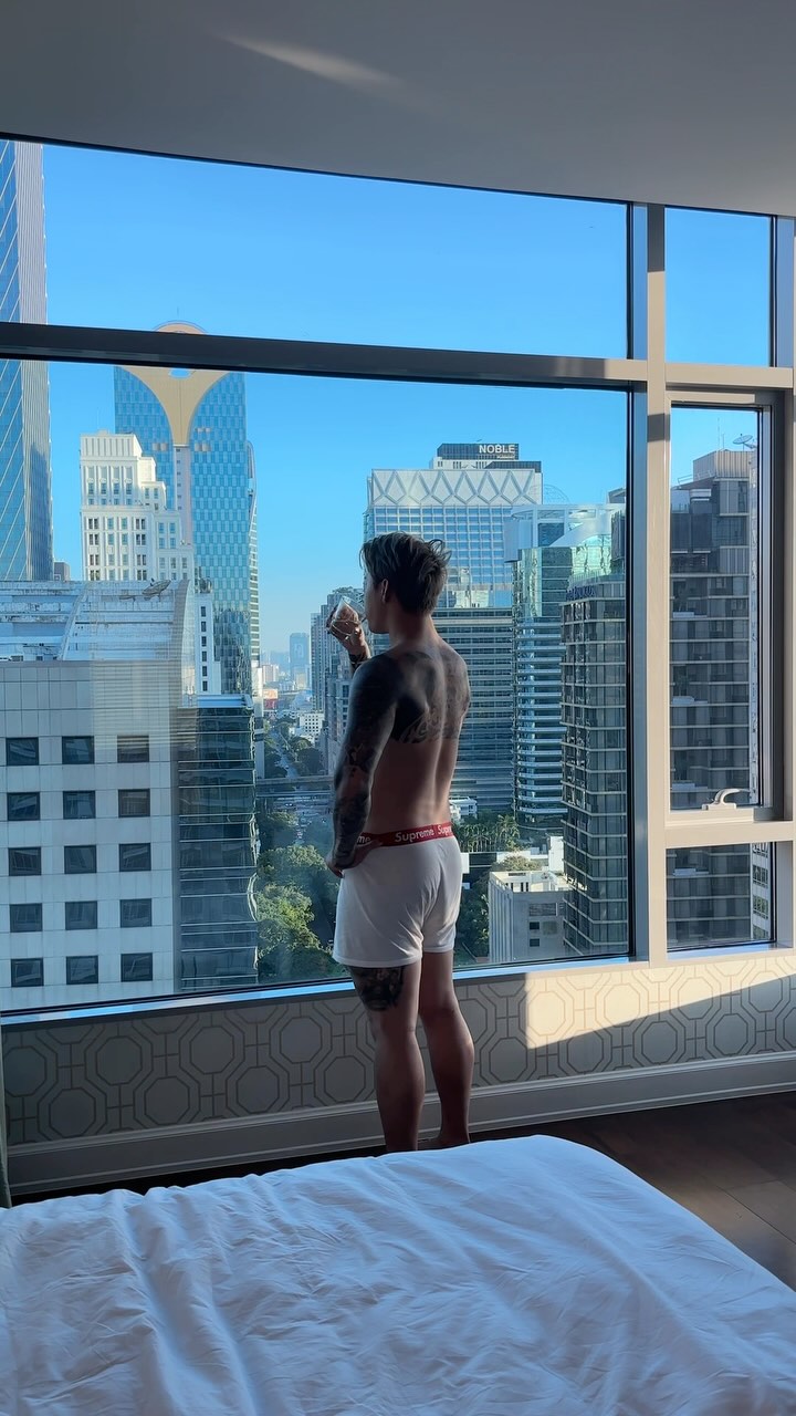 Instagram post by @titusslow for The Gay Passport. Caption reads: good morning from Bangkok 🇹🇭

#thegaypassport....